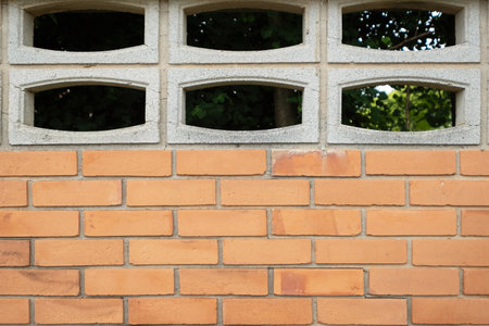 Orange brick wall background. Brick wall.