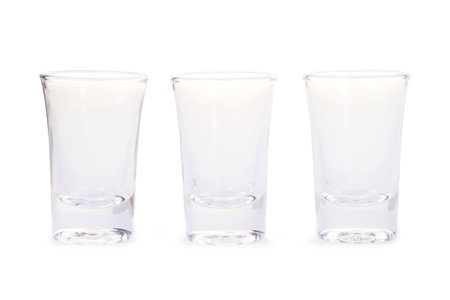 Empty glass on white background.の写真素材