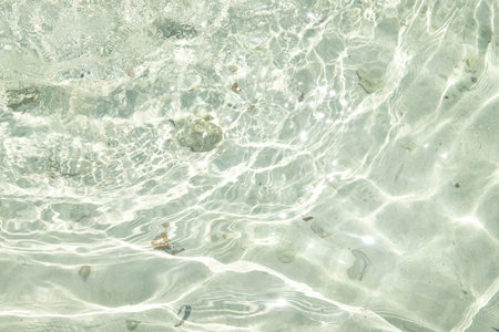 Clear sea water and white sandy at the beach at Thailand. Concept travel.