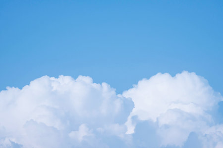Beautiful blue sky clouds for background.の写真素材