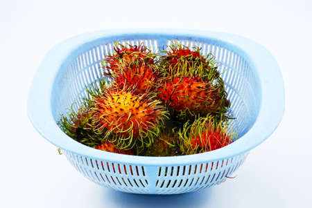  Tropical rambutan fruit isolated on white backgroundの写真素材