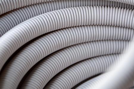 Corrugated White Pipes for posting background 