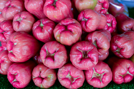 Rose apple or chomphu in the market, Thailand.の写真素材