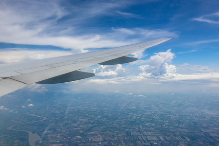 Beautiful aerial view from the plane overの写真素材