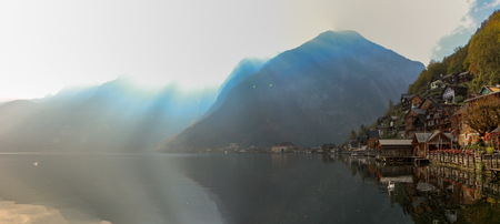A view from the Buildings and nature of hallstatt, austriaのeditorial素材