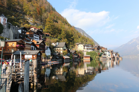 A view from the Buildings and nature of hallstatt, austriaのeditorial素材