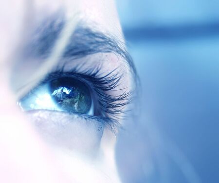 close-up shot of a blue eye
