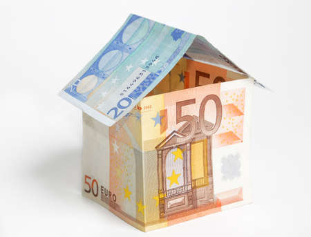 A house made from euro billsの写真素材