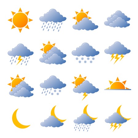Weather icons fully editable vector illustrationのイラスト素材