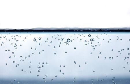 Blue water with bubbles 