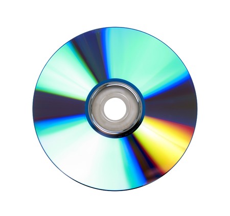 Recordable DVD disc on white backgroundの写真素材