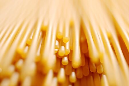 Close up of uncooked spaghetti の写真素材