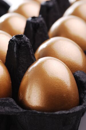 Golden eggs close-upの写真素材