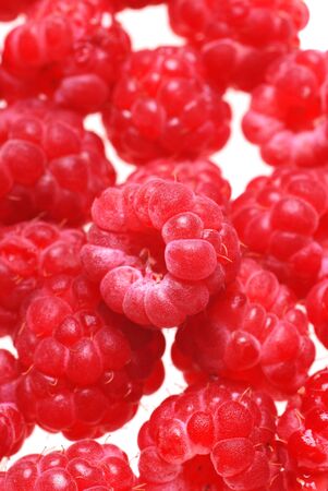 closeup image of fresh raspberriesの写真素材