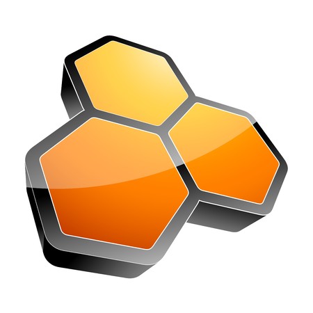 3d hexagonのイラスト素材