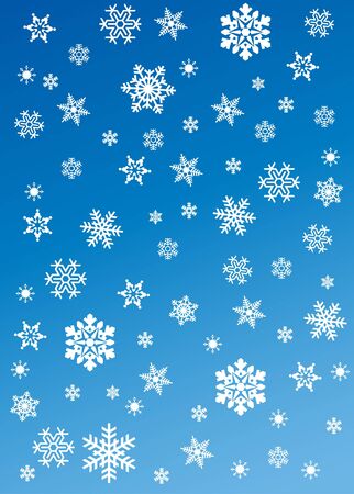 white snowflakes on blue backgroundのイラスト素材