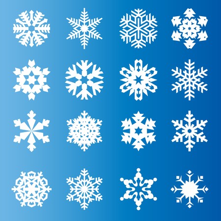 white snowflakes on blue backgroundのイラスト素材