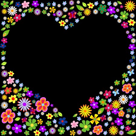 spring flower valentine illustrationのイラスト素材