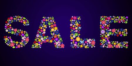 sale. decorative letters with colorful flowers
のイラスト素材