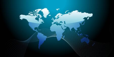 world map blue tonesのイラスト素材