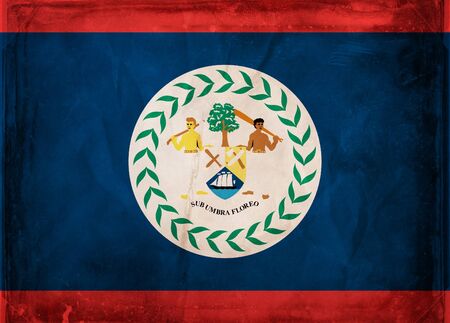 Grunge flag series -  Belizeの写真素材