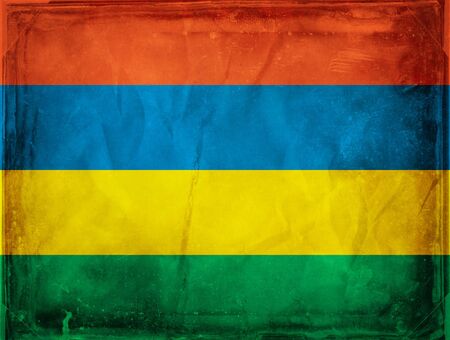 Grunge flag series -  Mauritiusの写真素材