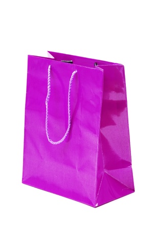 shopping bag on isolated white backgroundの写真素材