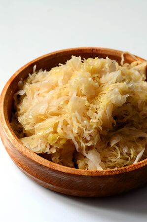 Traditional homemade sauerkraut - fermented cabbage saladの写真素材