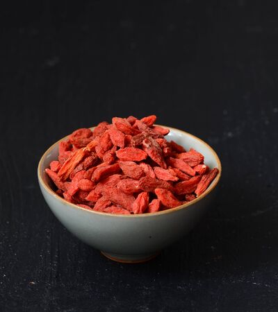 Dried goji berries, shot with a macro lensの写真素材
