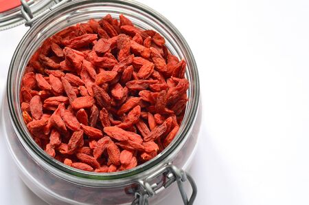 Dried goji berries, shot with a macro lensの写真素材