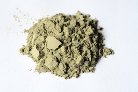 Green cosmetic clay powder close up imageの写真素材
