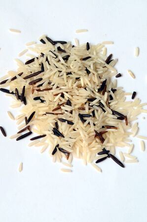 Uncooked Rice (Basmati mixed with wild Rice)の写真素材