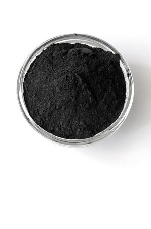 Activated charcoal powder shot with a macro lensの写真素材