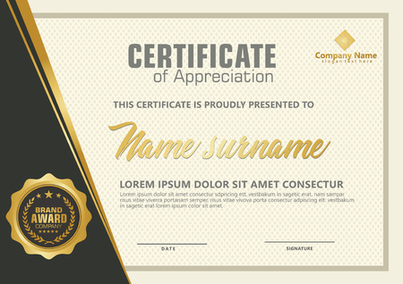 Elegant certificate template vector with luxury and modern pattern backgroundのイラスト素材