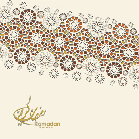 Arabic arabesque design greeting card for Ramadan Kareem, Ed Mubarak and other users Islamic event. Background vector illustrationのイラスト素材