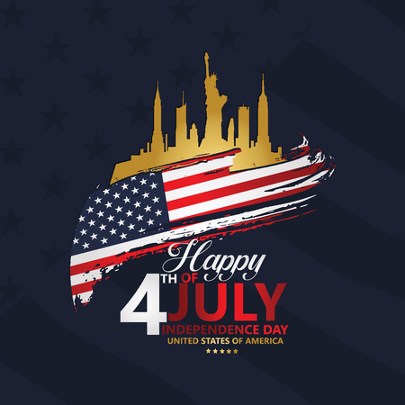 Fourth of July Independence Day, Vector illustration for greeting card and other usersのイラスト素材