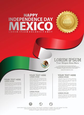 Mexico happy Independence Day background template for a poster leaflet and brochure for publications eventのイラスト素材