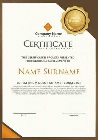 elegant and futuristic modern certificate template with texture pattern background.のイラスト素材