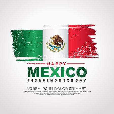 Mexico Independence Day Vector Design For Banner, Background, Card or Flyerのイラスト素材