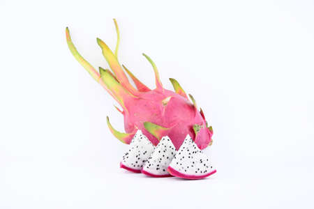 Dragon fruit on white background の写真素材