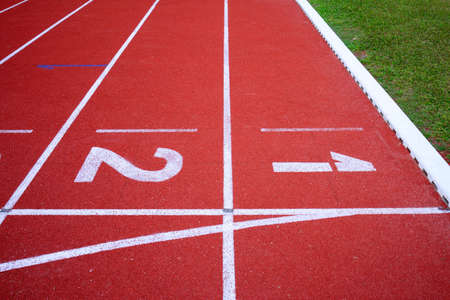 running track numbers one two in stadium
