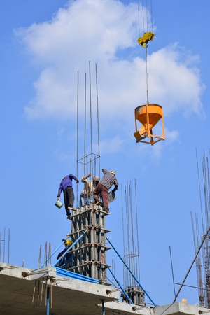 construction building workers at construction siteのeditorial素材