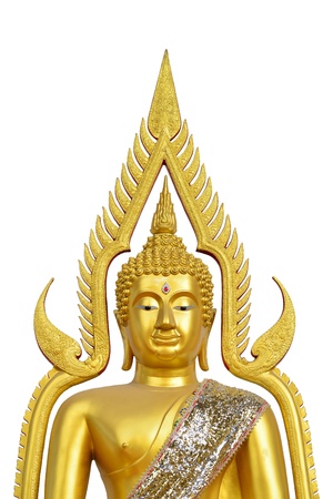 Golden Buddha with white backgroundの写真素材