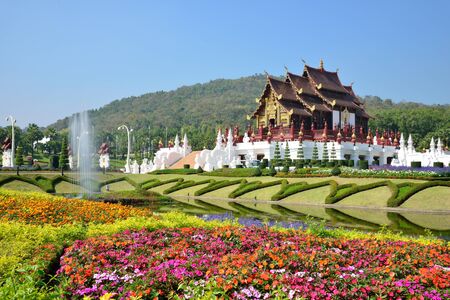 Traditional thai architecture in the Lanna style at chiangmai ,Thailandの写真素材