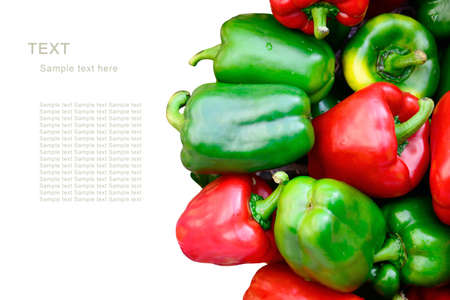 red and green sweet Peppers  paprika の写真素材