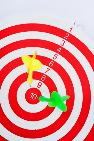 Arrows dart hitting the center of a target, success business conceptの写真素材