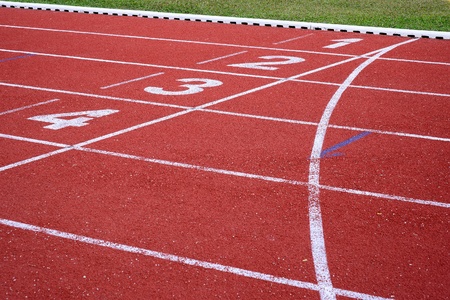 running track number start and finish lineの写真素材