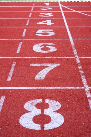 running track number start and finish lineの写真素材