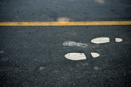 symbol foot walk lane on road