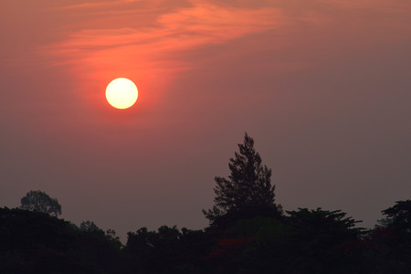 big sun on the skyの写真素材